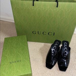 Crocodile Gucci mules